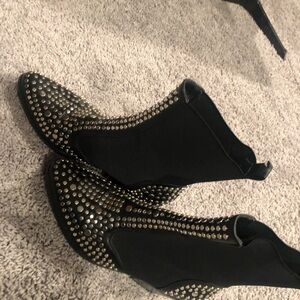 Studded Black Ankle Boots